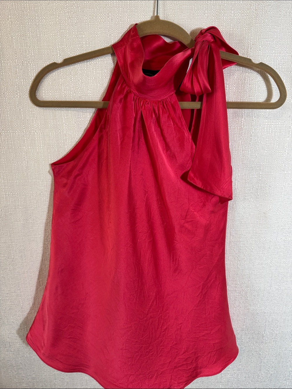 INC 100% Silk Bias Cut Halter Top Size 2 Pink Tie Neck Line - Picture 3 of 8